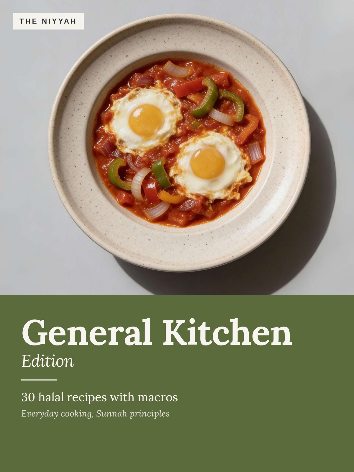 The Niyyah General Kitchen Edition cover featuring eggs in a tomato and pepper sauce